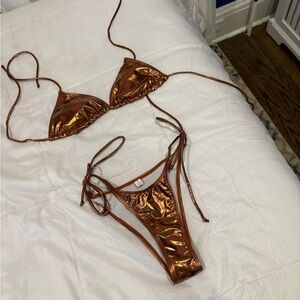 Metallic Bronze Bikini Set